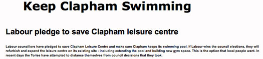 Keep Clapham Swimming